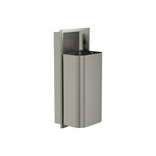 Bradley 3B1-003600-BS Recessed Waste Receptacle, Large D-Shape, Brushed Stainless