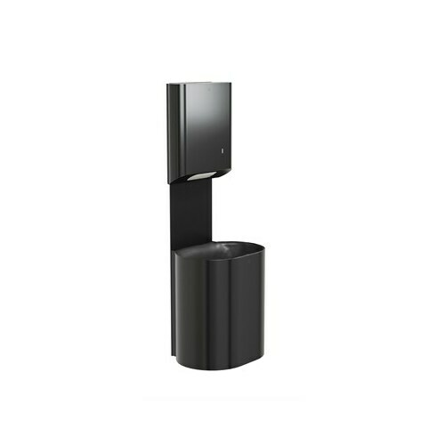 Bradley 2B5-110000-BB Brushed Black Surface-Mounted P-Shape Towel/Waste Unit, 14 GAL