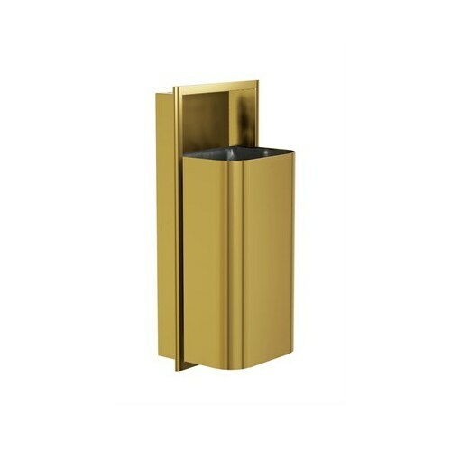Bradley 3B1-003600-BR Recessed Waste Receptor, Large D-Shape, Brushed Brass