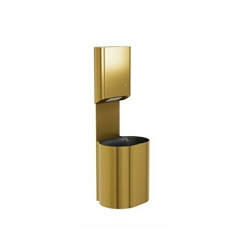 Bradley 2B5-110000-BR Brushed Brass 14 GAL Surface-Mounted P-Shape Towel/Waste Unit