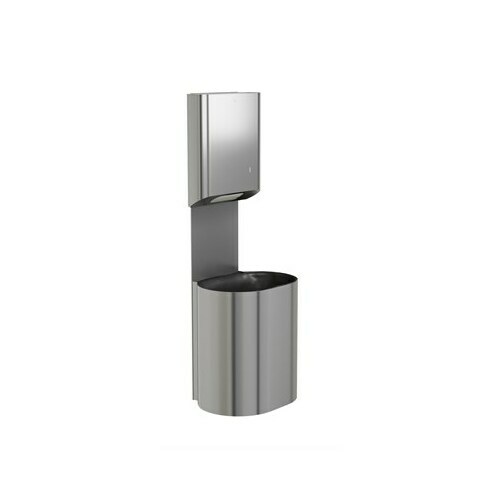 Bradley 2B5-110000 P-Shape Surface-Mounted Towel/Waste Unit, 14 GAL