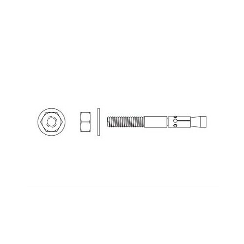 Bradley FAST-LF017 Stud 1/4X2-1/4 W/Nut Washer Ss