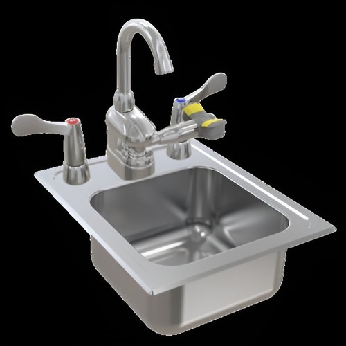 Bradley S19-500W Swing-Activated Eyewash Faucet with Hot/Cold Wrist Blades, Right-Side