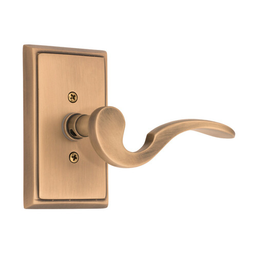 Brass Accents D07-L537G-MKZ-609 Quaker Privacy Lockset with Mackenzie Lever, Antique Brass
