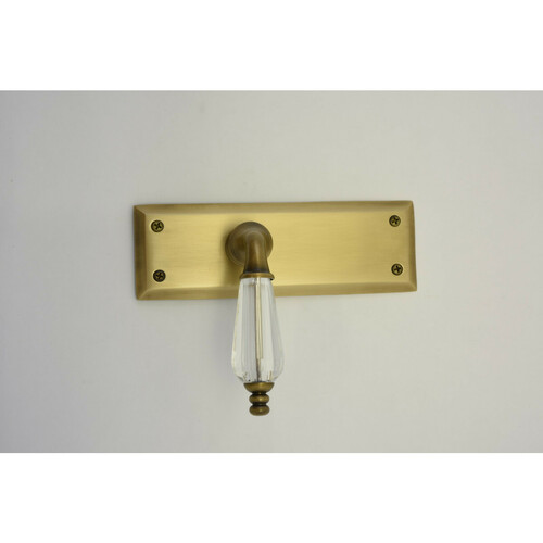 Brass Accents D07-L539A-KNS-609 Quaker Passage Lockset with Kinsman Crystal Lever, Antique Brass