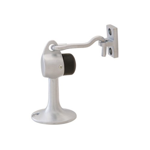 Burns 536 Heavy Duty Floor Stop with Hook, Bright Chrome Plated
