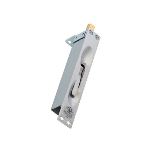 Burns 591 Manual Flush Bolt - Wood Door - UL, Flat Black Powder Coat