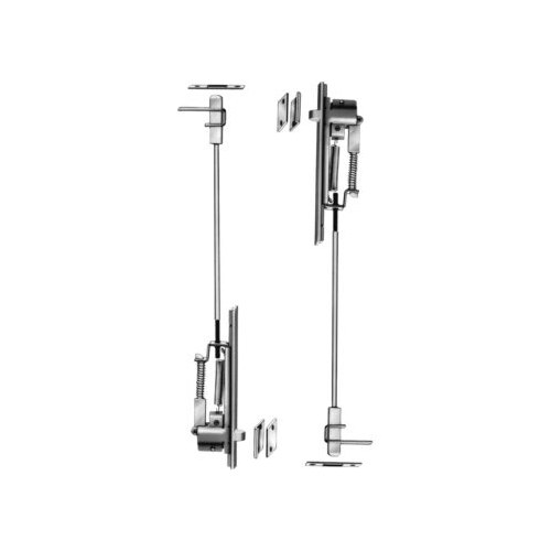 Burns 7842 Non-Handed Automatic Flush Bolt Set - Metal Door, Dark Bronze Oxidized