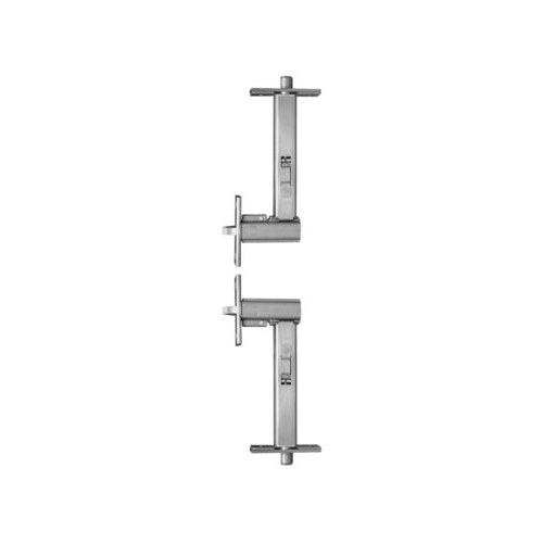Burns 7962 Non-Handed Automatic Flush Bolt Set - Two Piece Design, Satin Stainless Steel