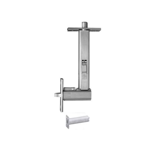 Burns 7969 Automatic Flush Bolt with Bottom Fire Bolt - Two Piece Design, Satin Stainless Steel