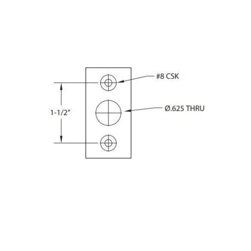 Burns 903 Top Strike for 9000 Series Locking Pulls, Satin Anodized Aluminum