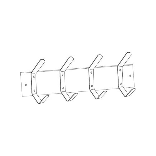 Burns BM4364 Utility Hook Strip - 4 Hooks, Satin Stainless Steel