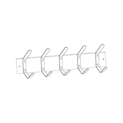 Burns BM4485 Utility Hook Strip - 5 Hooks, Satin Stainless Steel