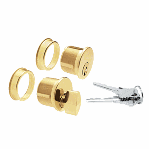 CRL DRA1020PB Polished Brass Keyed Cylinder Thumbturn Combo