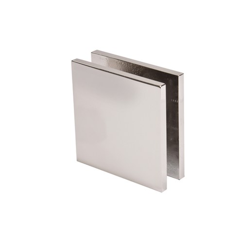 CRL SCU4PN Polished Nickel Square Hole-in-Glass Fixed Panel U-Clamp