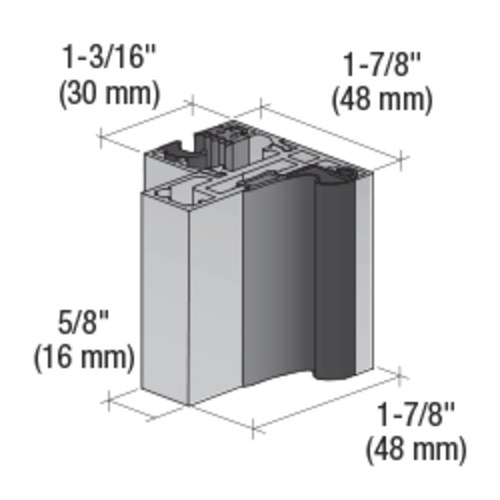 CRL FG2GD1SA Fallbrook Satin Anodized 1.1m Glass-to-Glass Door Frame Profile