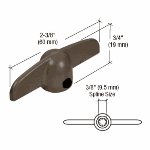 CRL H3625 Bronze T-Crank Casement Operator Handle, 3/8