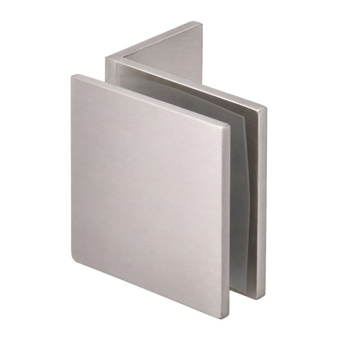 CRL SGC037BN Brushed Nickel Fixed Panel Square Clamp with Small Leg