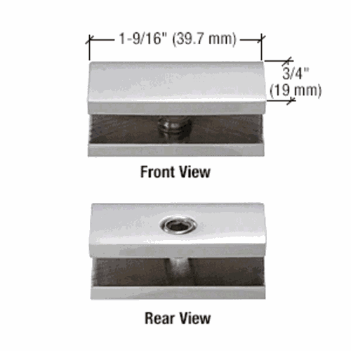 CRL NDC6CH Polished Chrome No-Drill Fixed Panel Glass Clamp