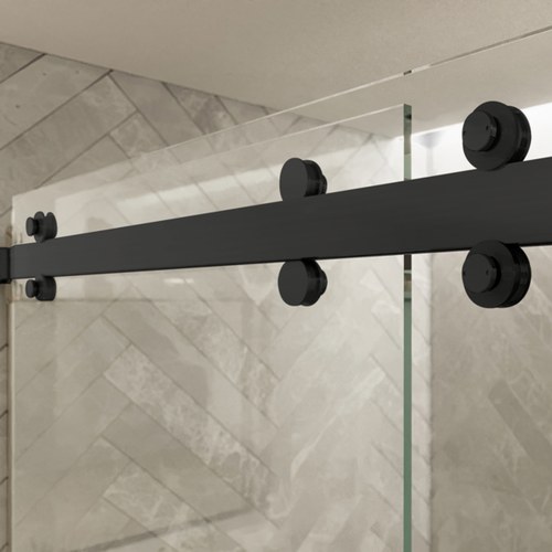 CRL CAM73MBL Matte Black 180 Cambridge Series Two-Door Bypass Shower Door System