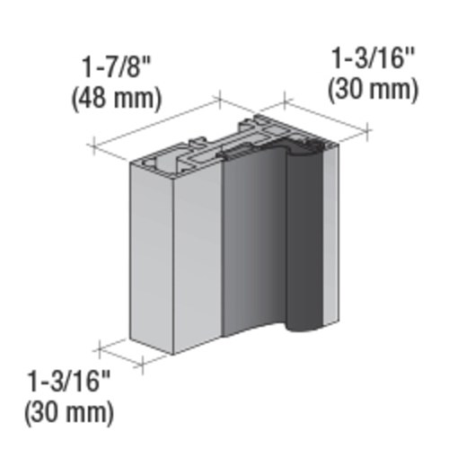 CRL FW2GD1SA Satin Anodized Fallbrook 1.1m Wall-to-Glass Door Frame