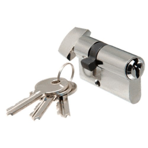 CRL EC4BS Brushed Stainless Keyed Cylinder Lock with Thumbturn