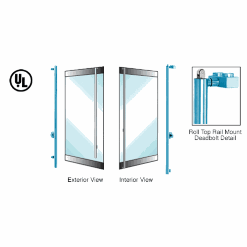 CRL DBR130FS4R1PT Blumcraft Left Hand Reverse Double Acting Roll Top Rail Cylinder/Thumbturn Deadbolt