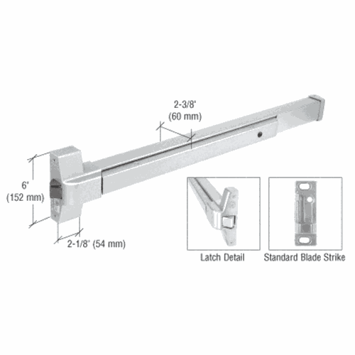 CRL DL950A Satin Anodized Touch Bar Rim Panic Exit Device