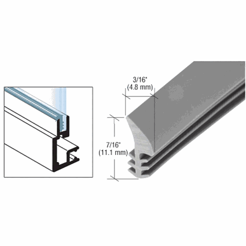 CRL GS301C Gray Universal Glazing Spline - 100 ft Roll