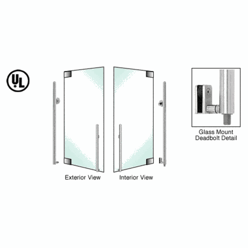CRL DB140KS4G1PS Blumcraft Polished Stainless Left Hand Reverse Glass Mount Deadbolt Handle