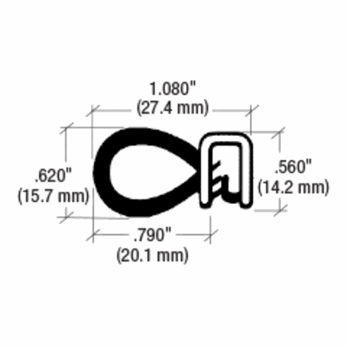 CRL 75001362 Black Oversized Bulb Trim Seal