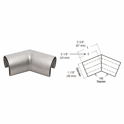 CRL GRRF20H3BS 316 Brushed Stainless Steel 1-7/8