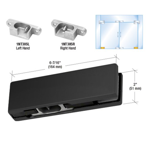 CRL PH10ERMBL Matte Black RH North American Bottom Door Patch Fitting