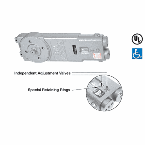 CRL 7672 Diamond Spindle 8.5 lb Retrofit Overhead Concealed Closer Body Only