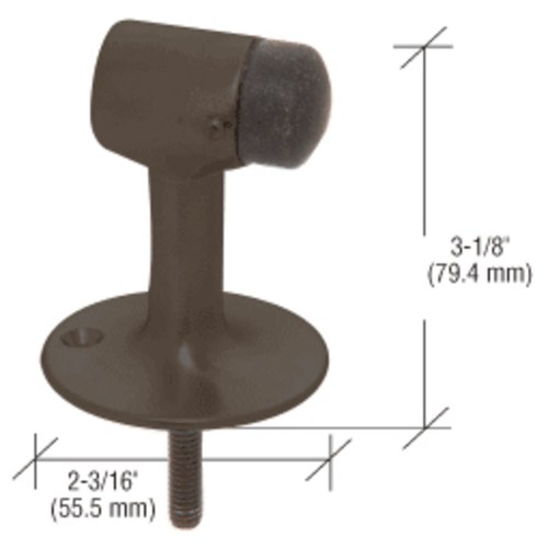 CRL DL2522DU Dark Bronze Heavy-Duty Floor-Mounted Door Stop