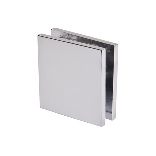 CRL SGCU1CH Chrome Square Notch-in-Glass Fixed Panel U-Clamp