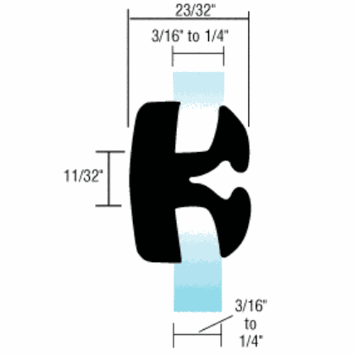 CRL AS1488 Two-Piece Self-Sealing Weatherstrip for 3/16