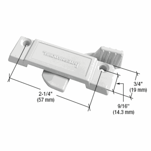 CRL F2780 White Diecast Sash Lock for International Windows, 2-1/4