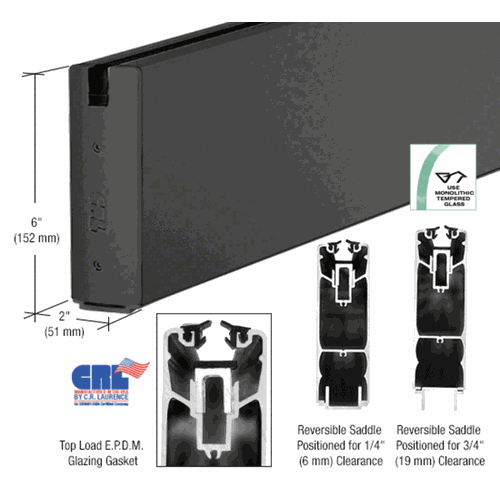 CRL SR6SBL3812SL Black Powder Coat 6