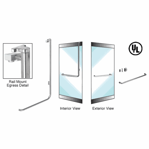 CRL EG100A3RKBS Blumcraft Brushed Stainless Right Hand Keyed Access Egress Control Handle