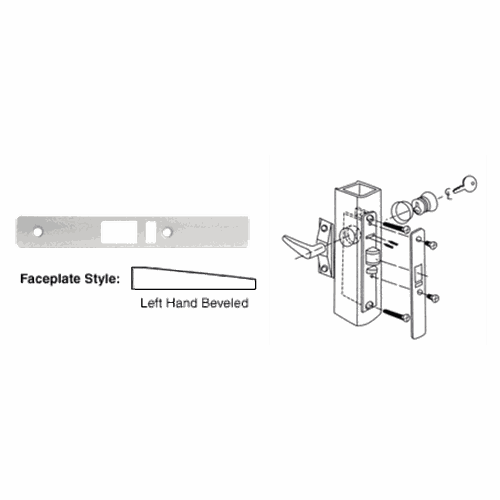 CRL DL2144A Aluminum Left Hand Beveled Faceplate for DL2140 Deadlatch Locks