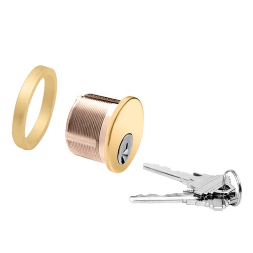 CRL DRA50PB Polished Brass Keyed Cylinder with Deadlatch for Center Lock