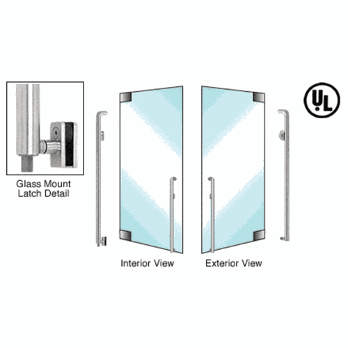 CRL DB150K3GKBS Blumcraft Brushed Stainless Right Hand Reverse Glass Mount Deadbolt Handle