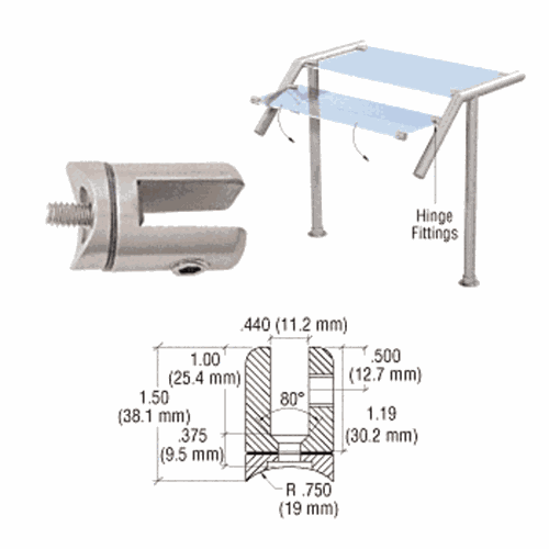 CRL SA61BS Brushed Stainless Steel Swivel Hinge for Glass Fittings