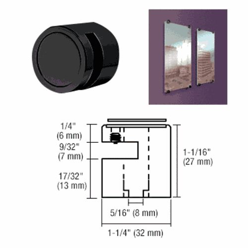 CRL EG14MBL Matte Black Edge Grip for 1/4