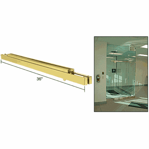 CRL NFH4PBS Polished Brass Narrow Floating Header with Surface-Mounted Pivots, 36