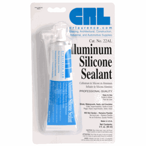 CRL 22AL Aluminum Silicone Sealant, 3 oz Squeeze Tube