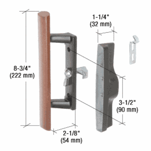CRL C1241 Keyed Lock Handle Set - Wood/Black, 3.5