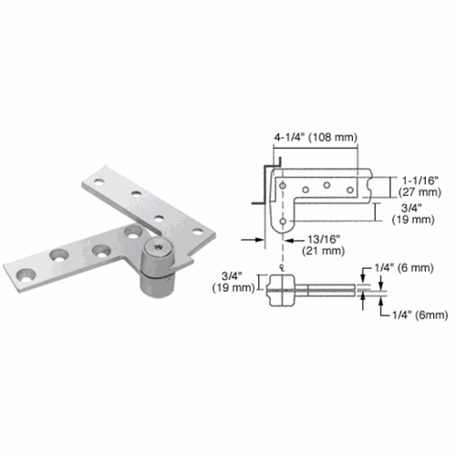CRL R180PC Rixson Polished Chrome 3/4