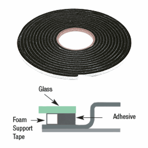 CRL FC250C Single-Sided Adhesive Windshield Foam Tape 1/4